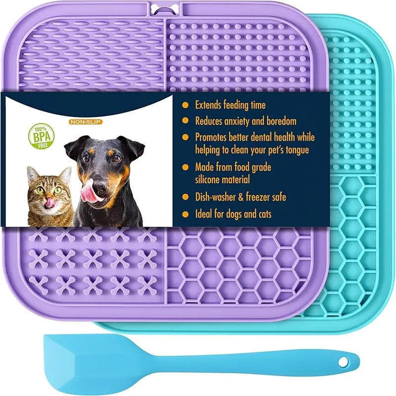 Slow Feeder Dog Lick Mat Set