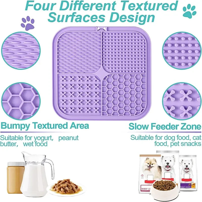 Slow Feeder Dog Lick Mat Set