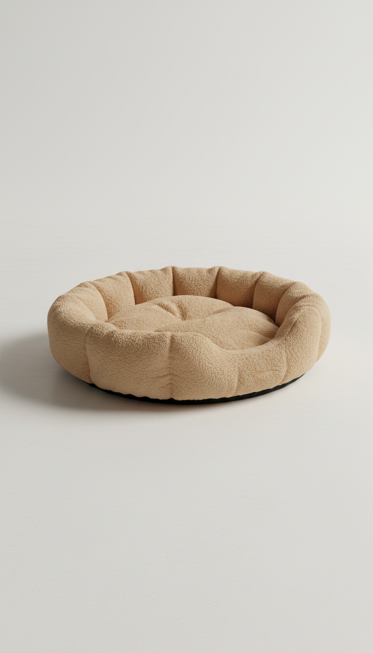 Plush Pet Bed in Warm Sand